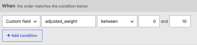 A custom field condition