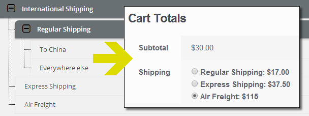 Multiple shipping options