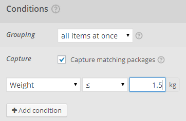 A condition to match lightweight orders