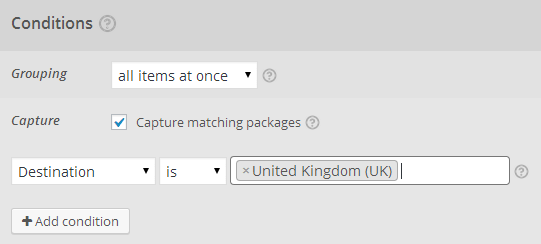 A condition to match UK orders